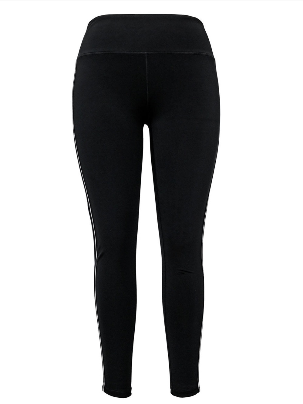 Tangerine Black High-Waist Side-Stripe Leggings